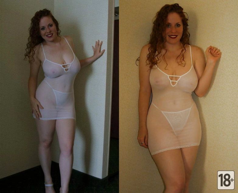 Девушки в прозрачной и влажной одежде.